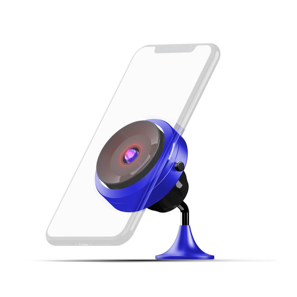 MA05- Soporte para móvil con ventosa de vacío y carga inalámbrica QC3.0 – BLUE