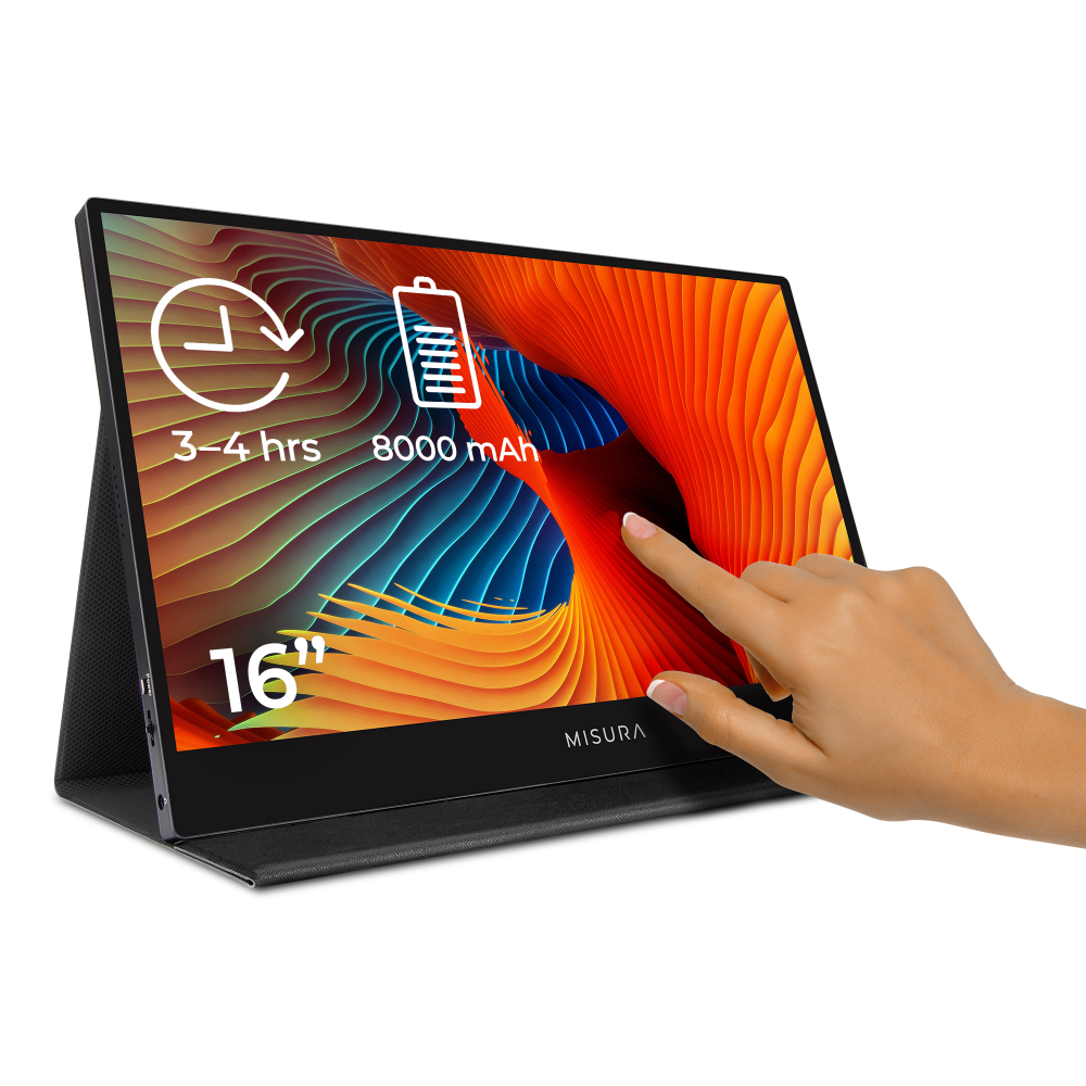 MISURA 16″ Přenosný dotykový LCD monitor M16TB – s vestavěnou baterií